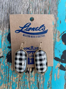 Black & White Gingham Kendra Look Earrings