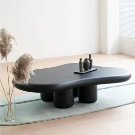 Black Artificial Marble Stone Center Table By Alhome