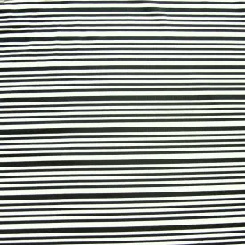 Black Narrow Stripes on White Nylon Lycra Swimsuit Fabric