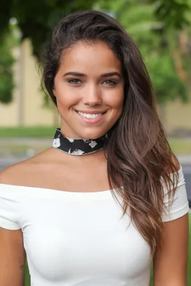 Black Rose Printed Choker