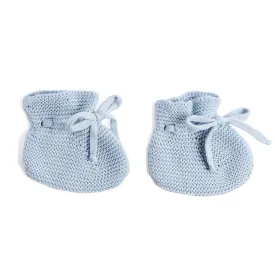 Blue Knitted Cotton Booties