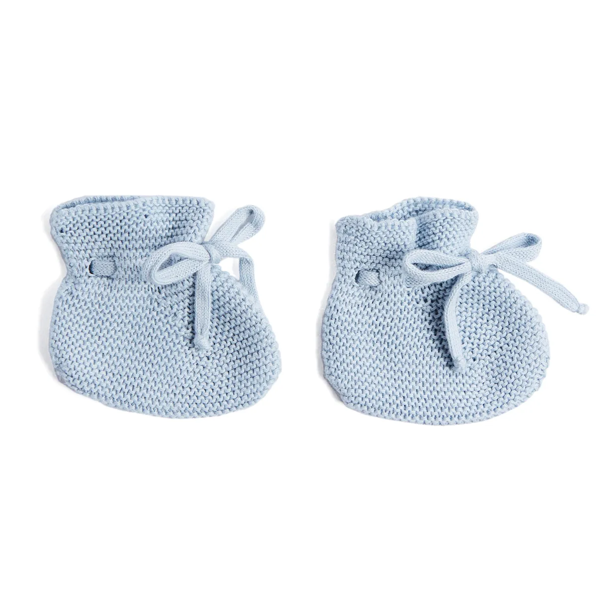 Blue Knitted Cotton Booties