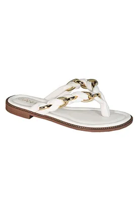 Bonita Chain Link Sandals - White