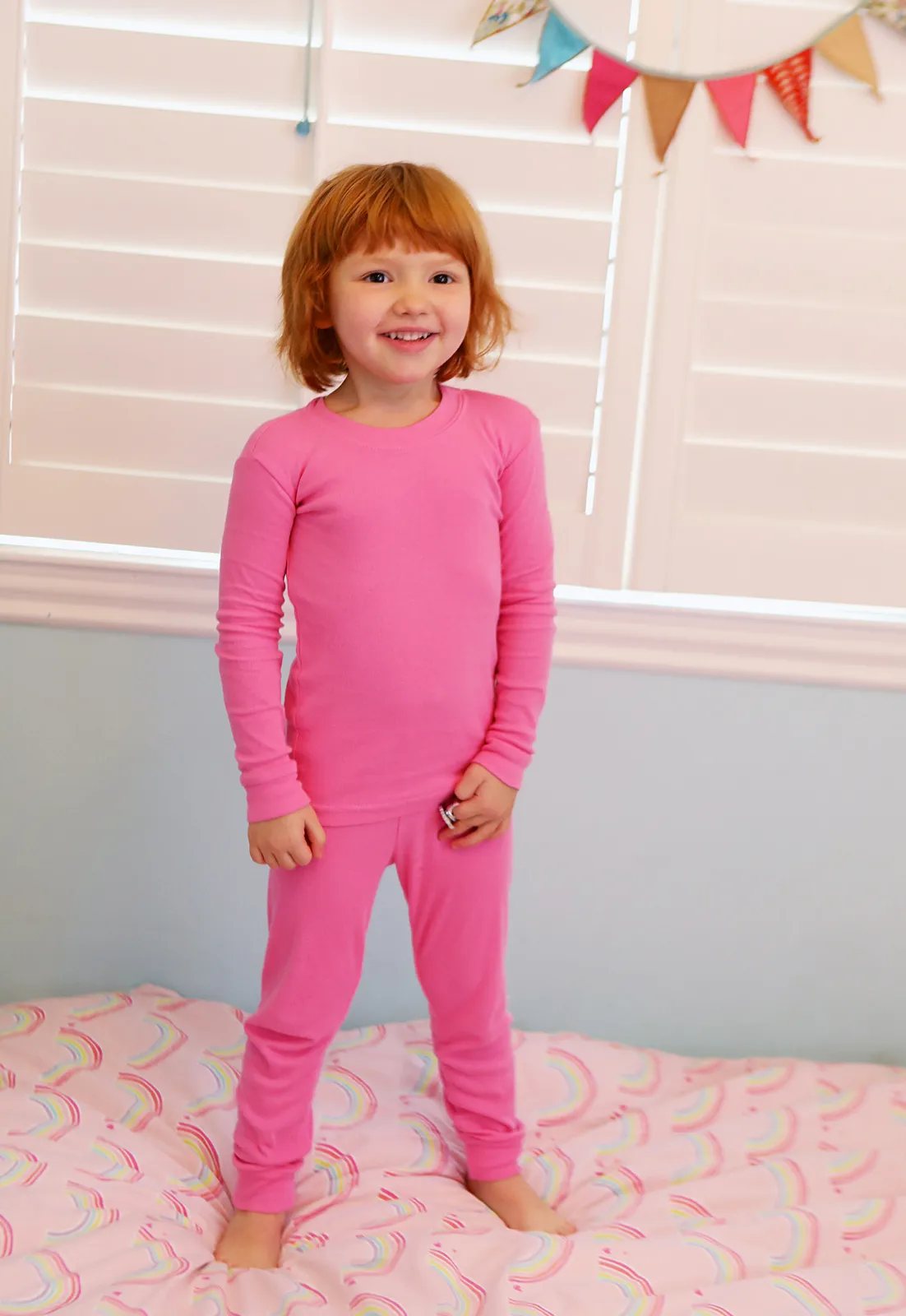 Boys and Girls Soft Organic Cotton Snug Fit Pajama Sets  | Orange