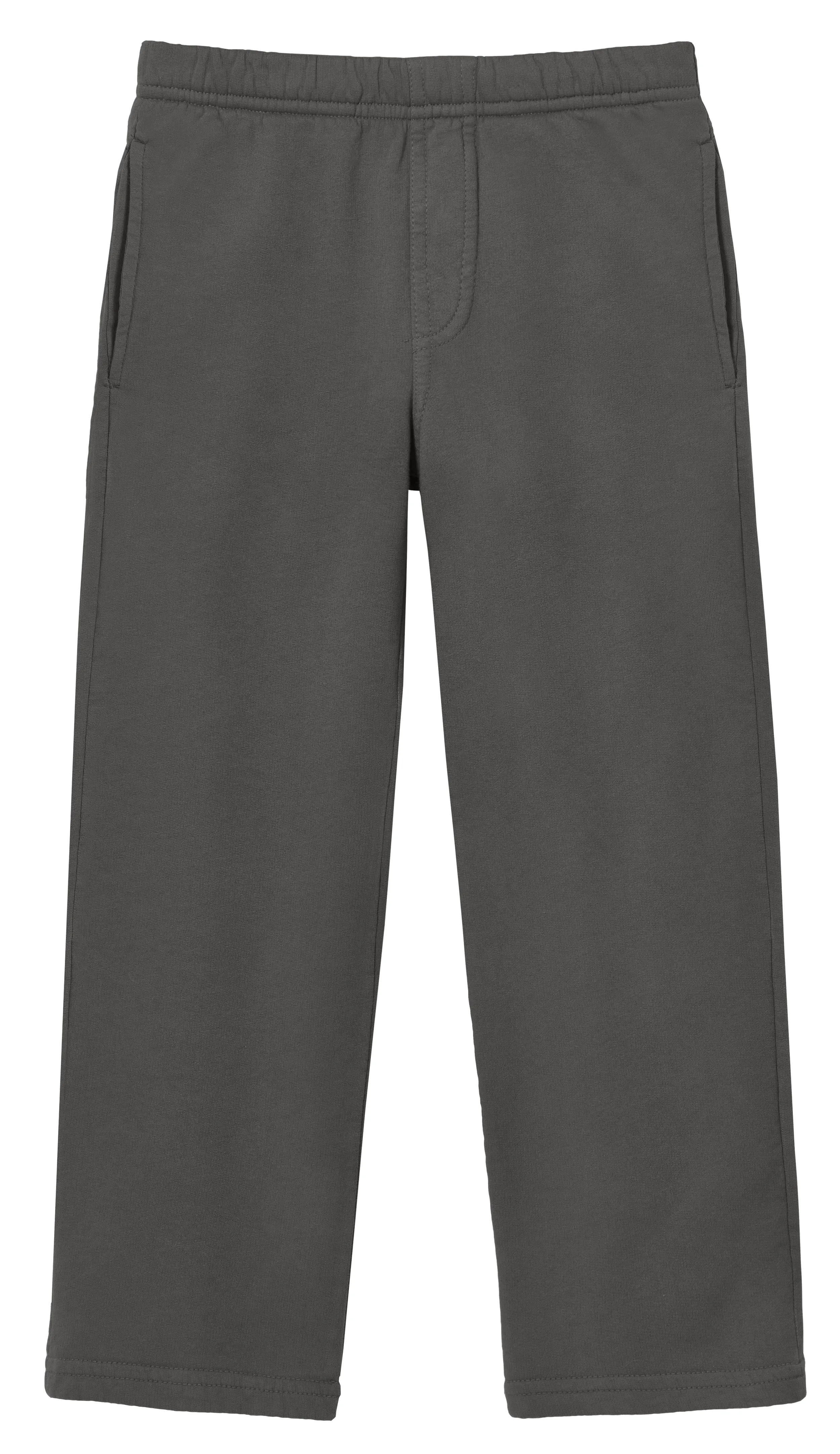 Boys Soft Cotton Fleece Straight Leg Pocket Pant | Charcoal