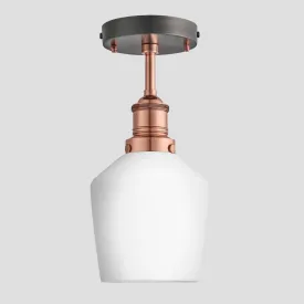 Brooklyn Opal Glass Schoolhouse Flush Mount Light - 5.5 Inch
