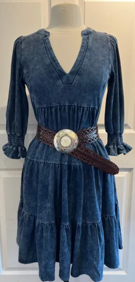 Brown Moroccan Leather Belt w/ Silver Buckle