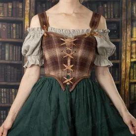 Brown Plaid Flannel Renaissance Bodice