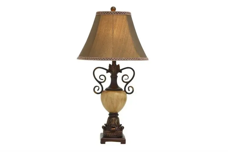 Brown Polystone Rustic Table Lamp