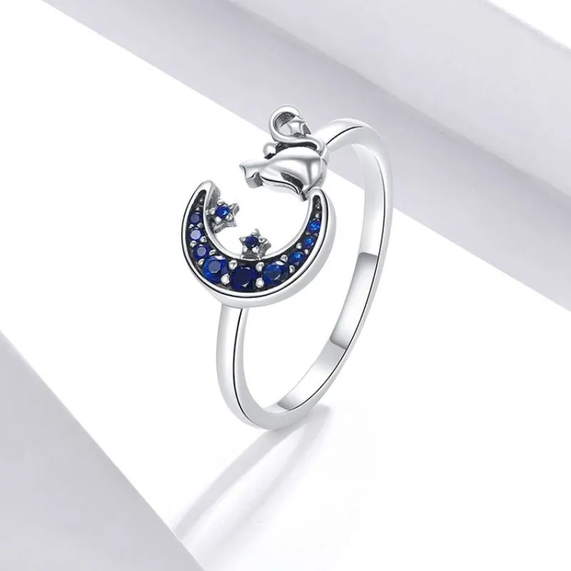 Cat And Blue Moon Ring