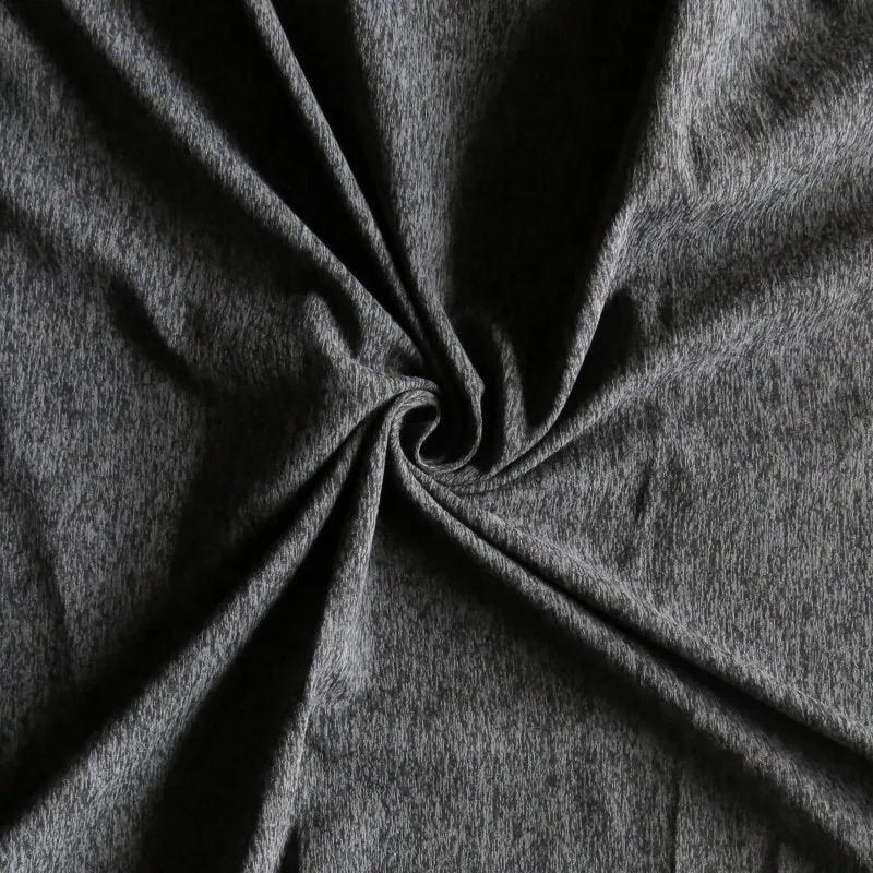 Charcoal/Black Eclat Marl Poly Spandex Jersey Knit Fabric