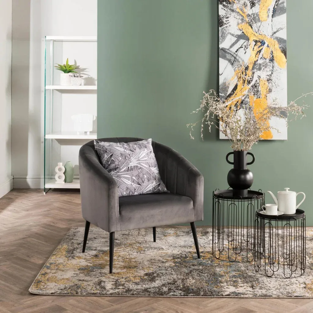 COLT VELVET CHAIR - BLACK LEG