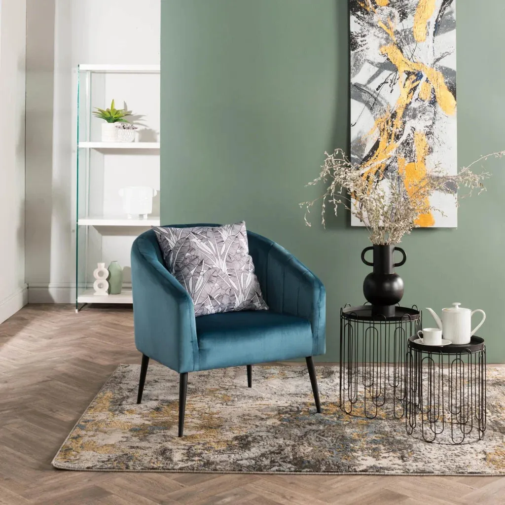 COLT VELVET CHAIR - BLACK LEG