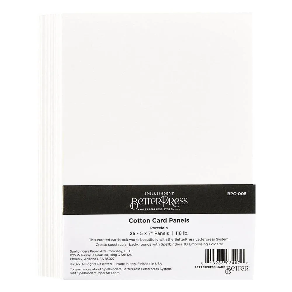cotton card panels 5x7 paper by spellbinders betterpress