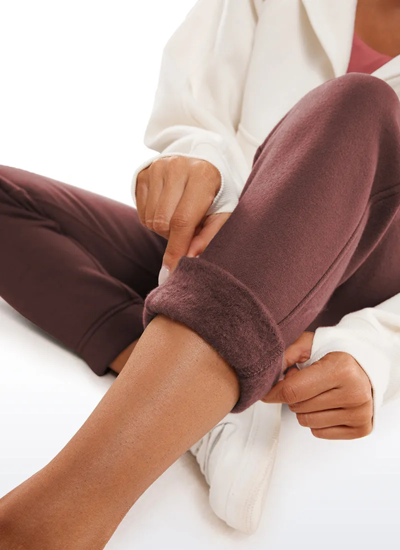 Cotton Fleece Lined High Rise Sweatpants 28''