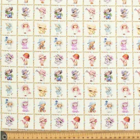Cream Toddler Sunbonnet Lucy & Friends Cotton Prints
