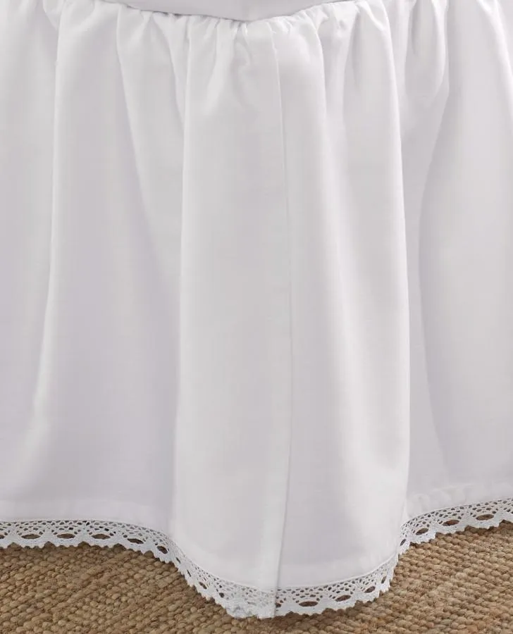 Crochet Ruffle White Bedskirt