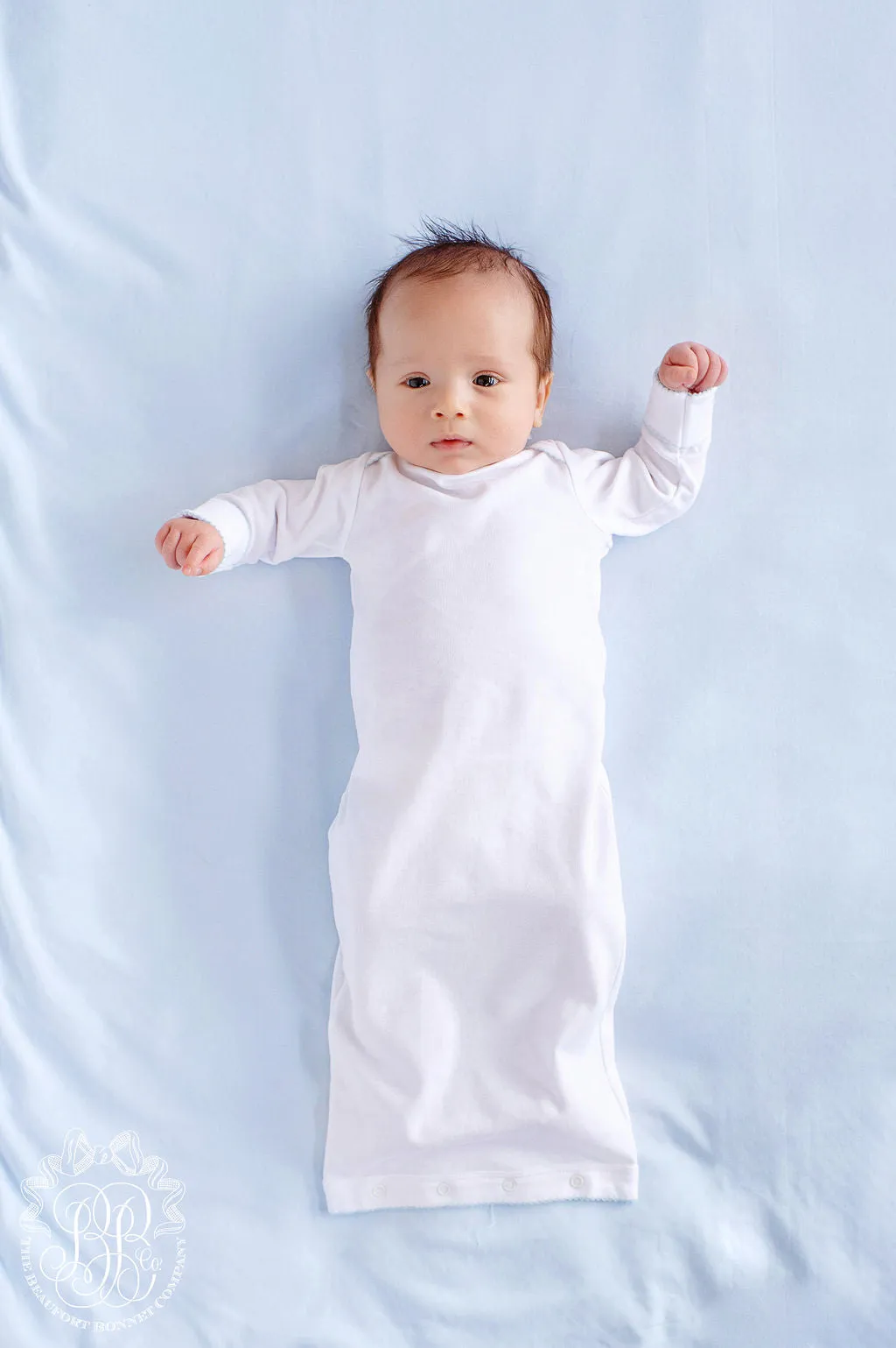 Darling Debut Set (with snaps) - Worth Avenue White with Buckhead Blue