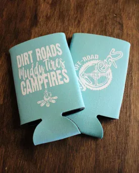 Dirt Roads Slim Can Koozie - Turquoise