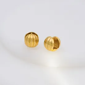 Dome Ripple Gold 11mm Earrings