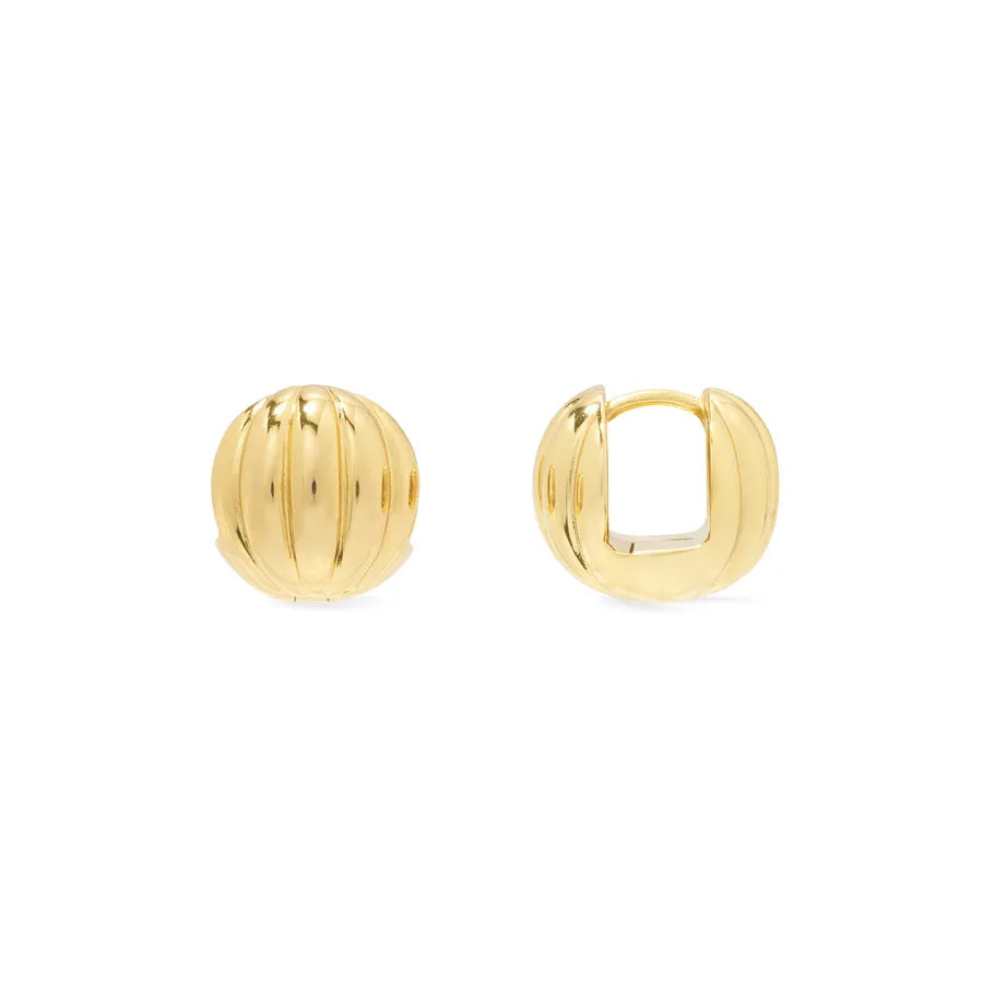 Dome Ripple Gold 11mm Earrings