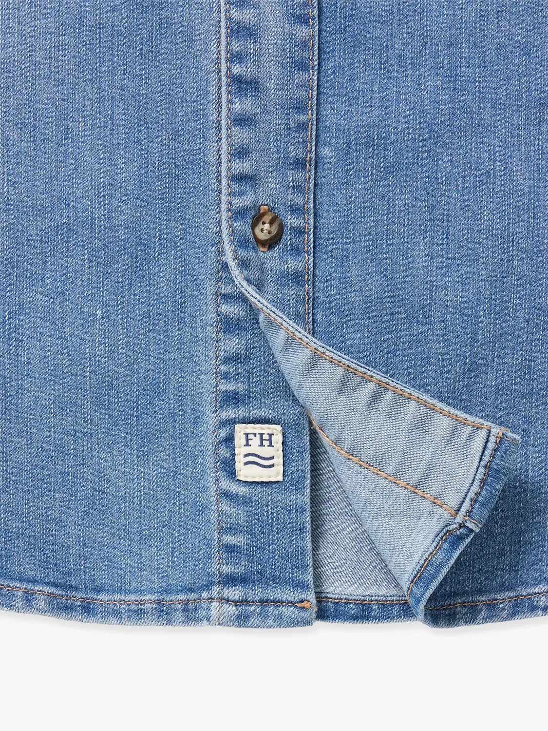 Driftwood Stretch Denim Shirt | Medium Denim Wash