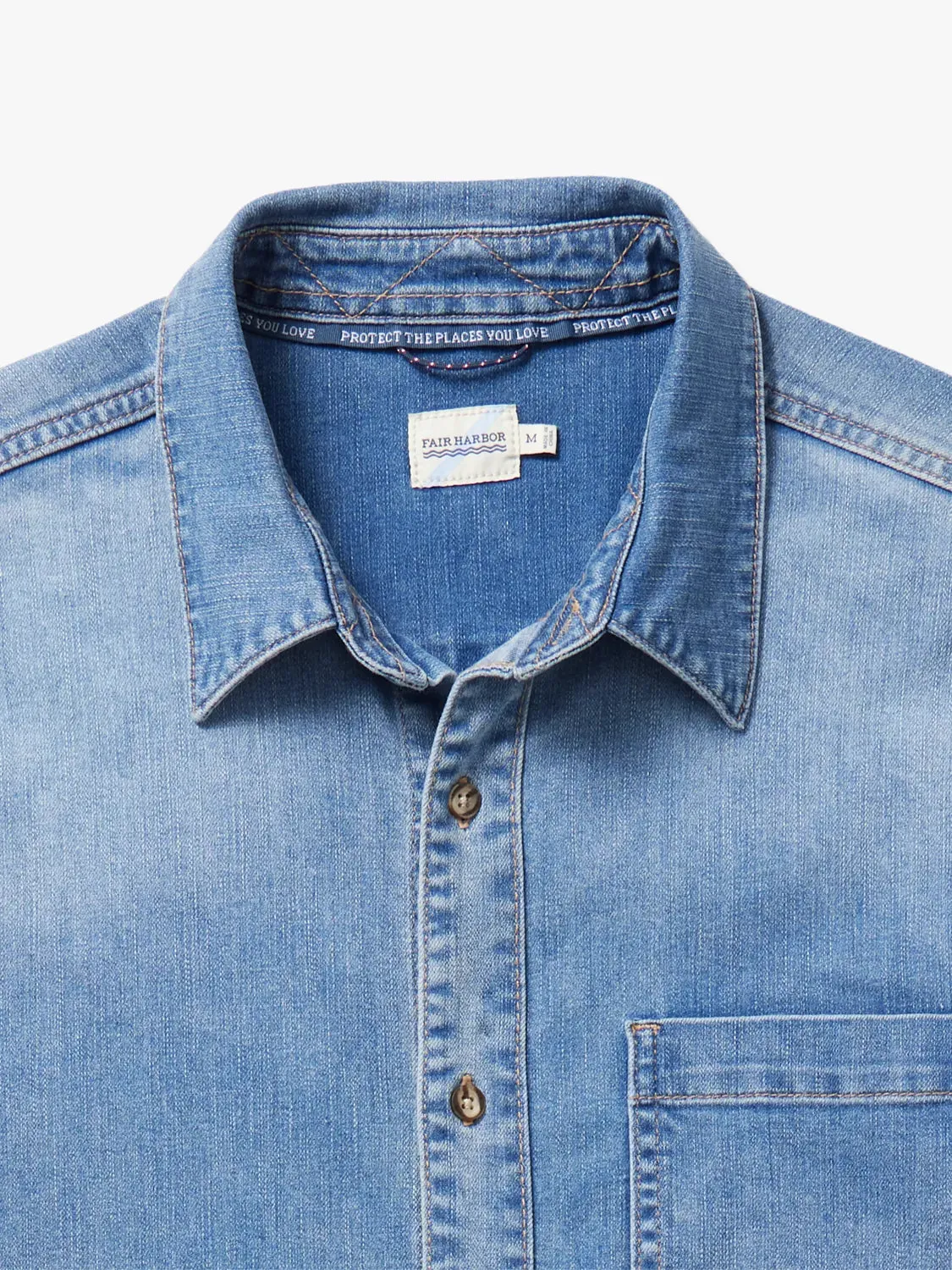 Driftwood Stretch Denim Shirt | Medium Denim Wash