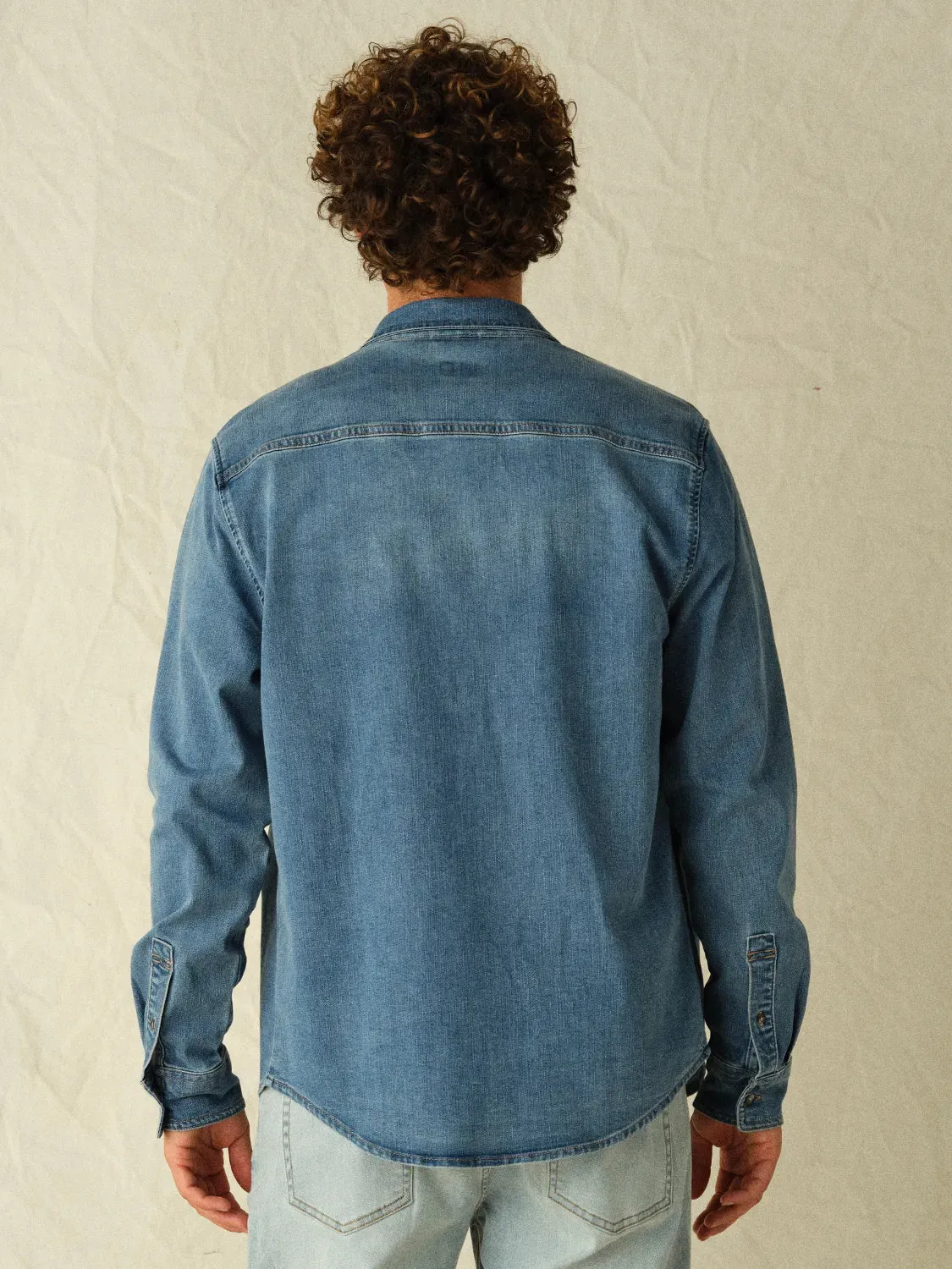 Driftwood Stretch Denim Shirt | Medium Denim Wash