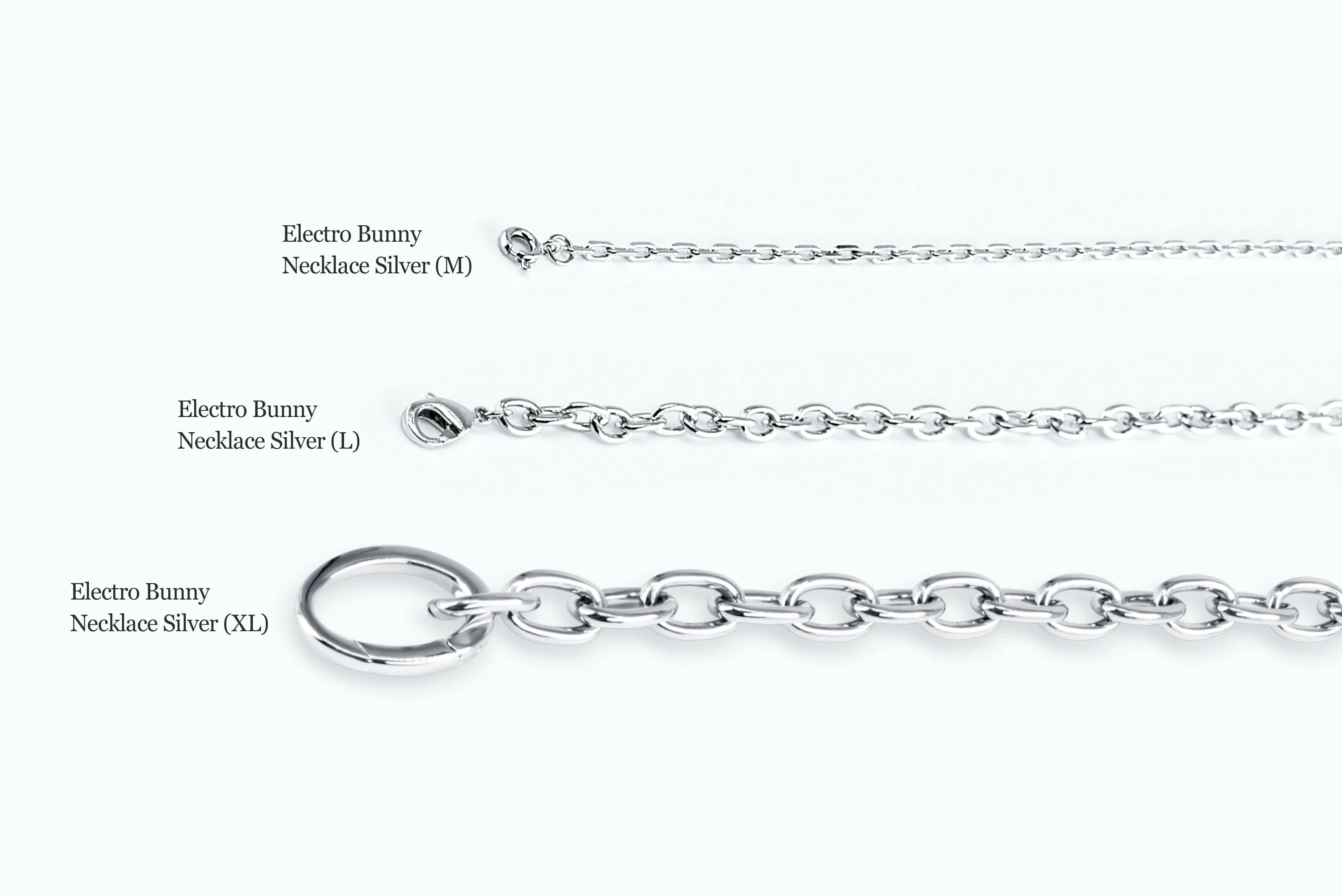 Electro Bunny Necklace (XL) Silver Metal Gray