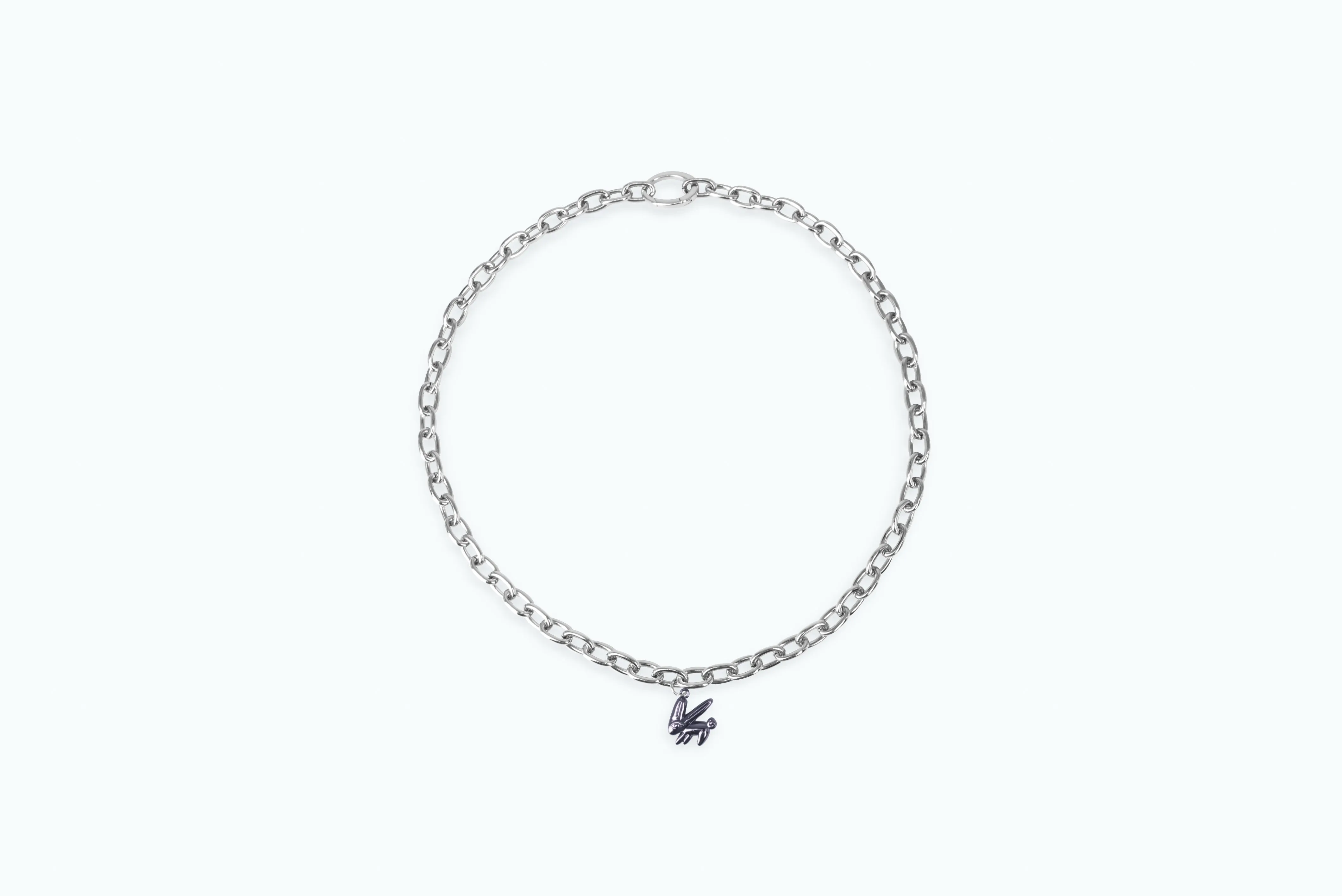 Electro Bunny Necklace (XL) Silver Metal Gray