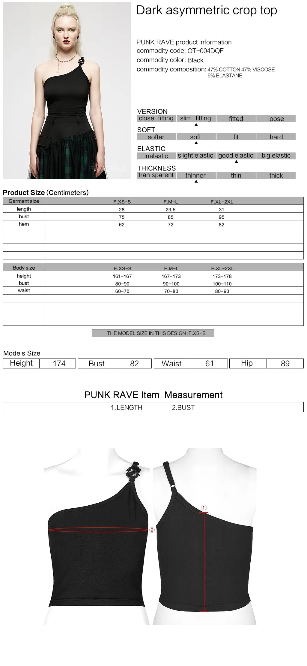 Elegant Dark Asymmetric Crop Top