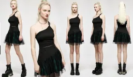 Elegant Dark Asymmetric Crop Top