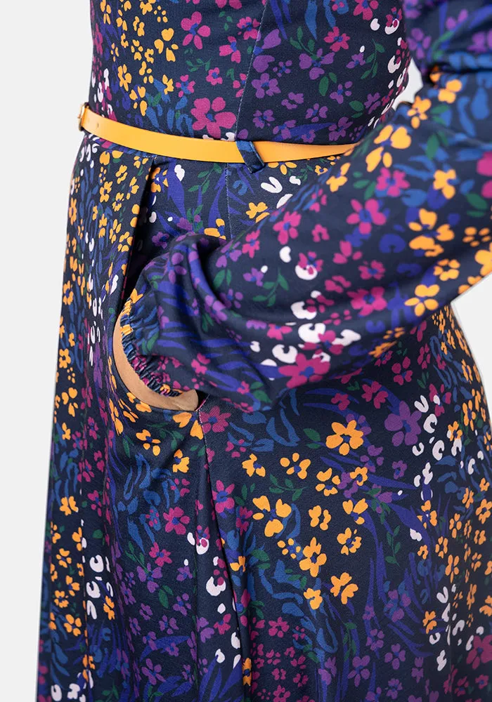 Ellison Animal Ditsy Mix Print Midi Dress