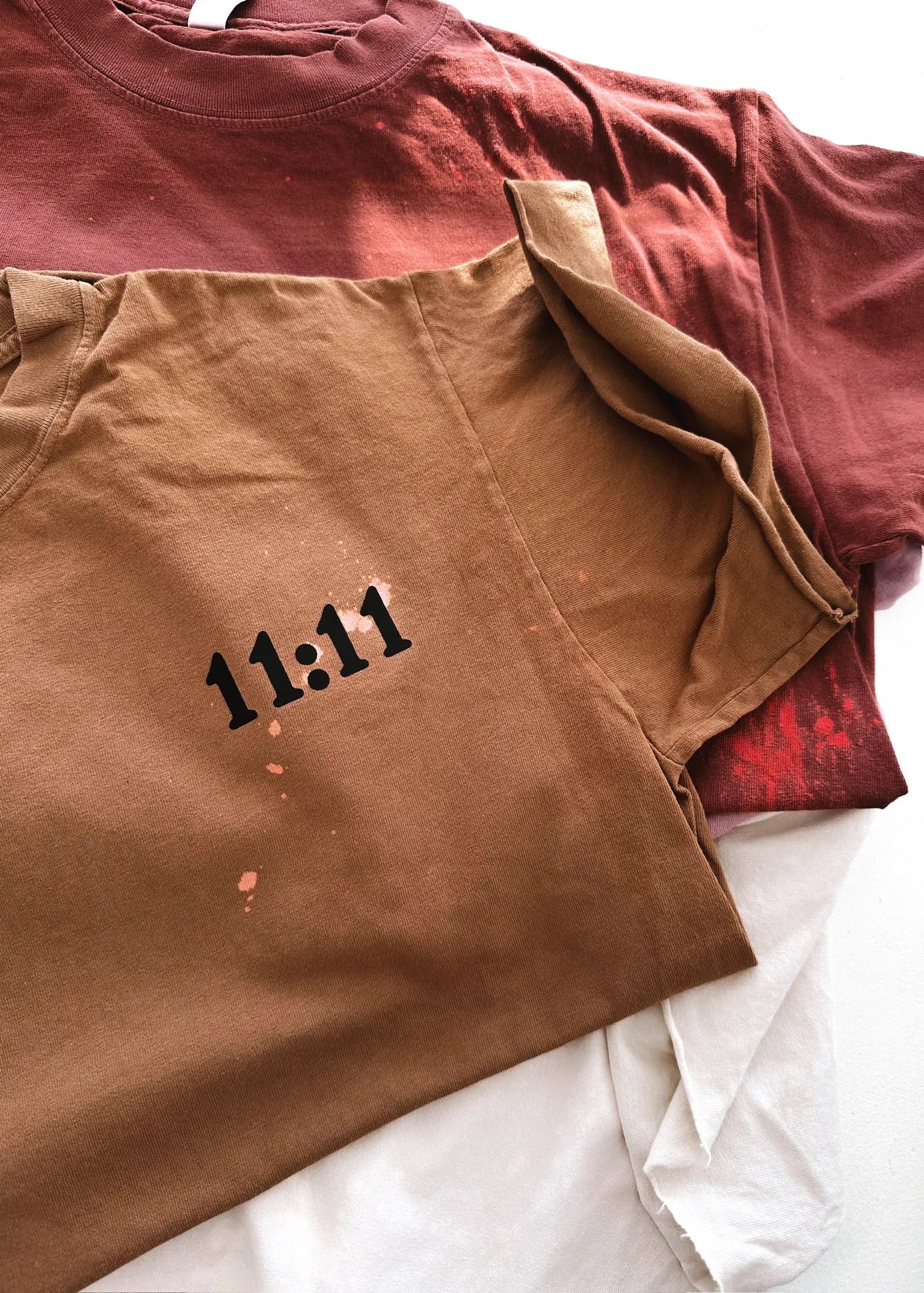 FINAL SALE: 11:11 ANGEL NUMBERS BLEACHED OUT SIDE SLIT TEE