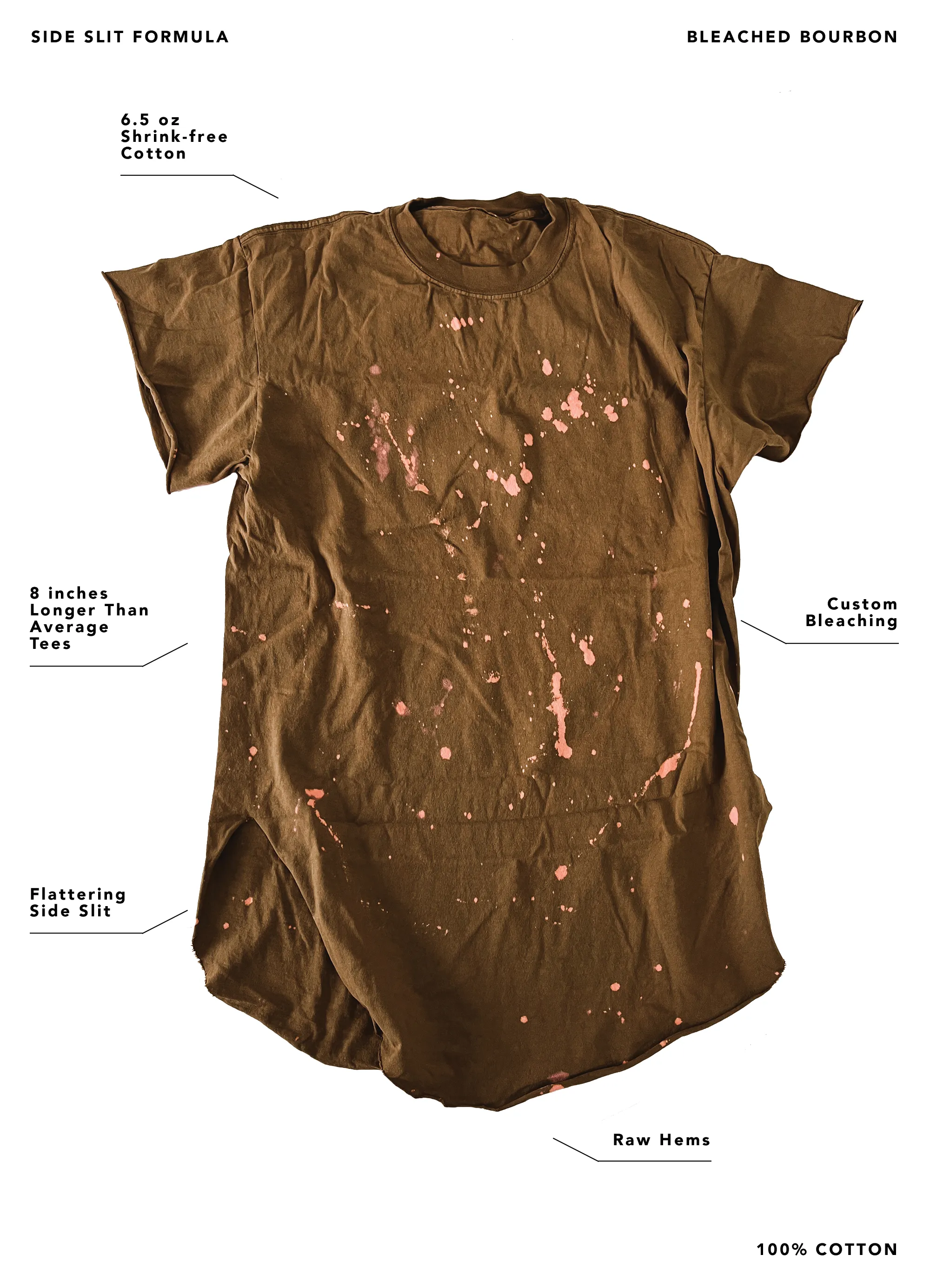 FINAL SALE: FT. WORTH BLEACHED OUT SIDE SLIT TEE