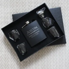 Flask - 6 Piece Black Flask Set