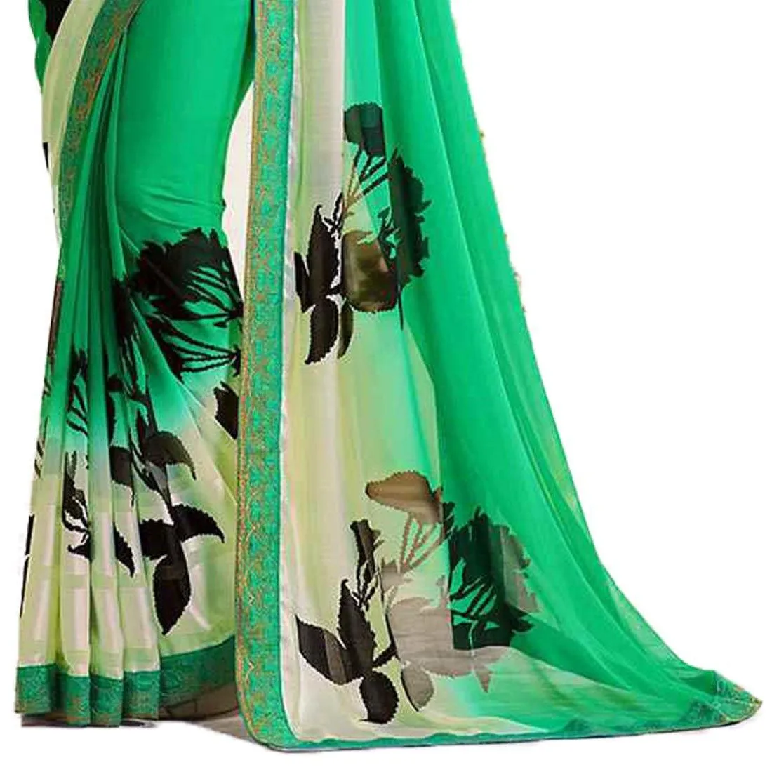 Floral Printed Georgette Saree