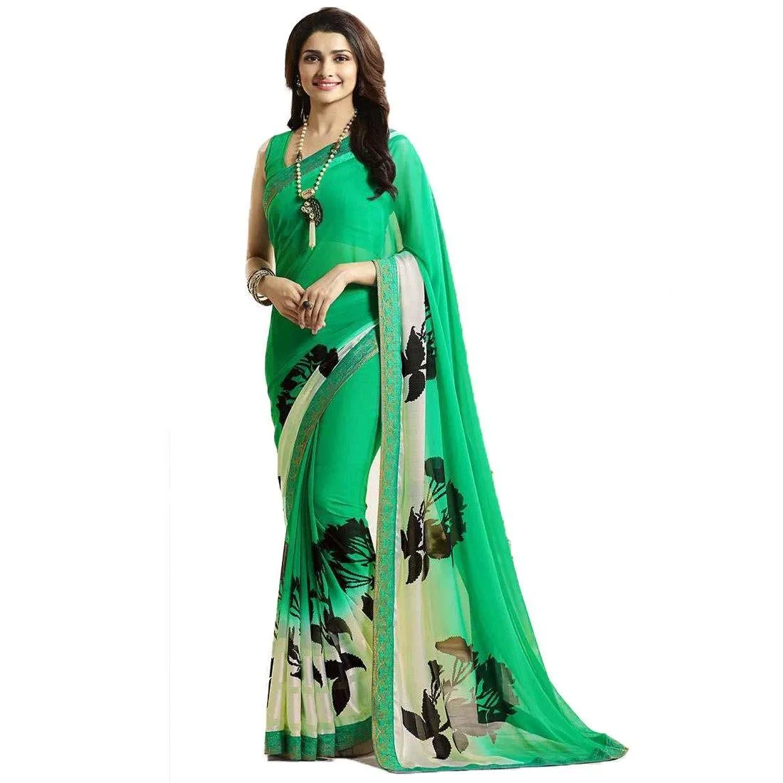 Floral Printed Georgette Saree
