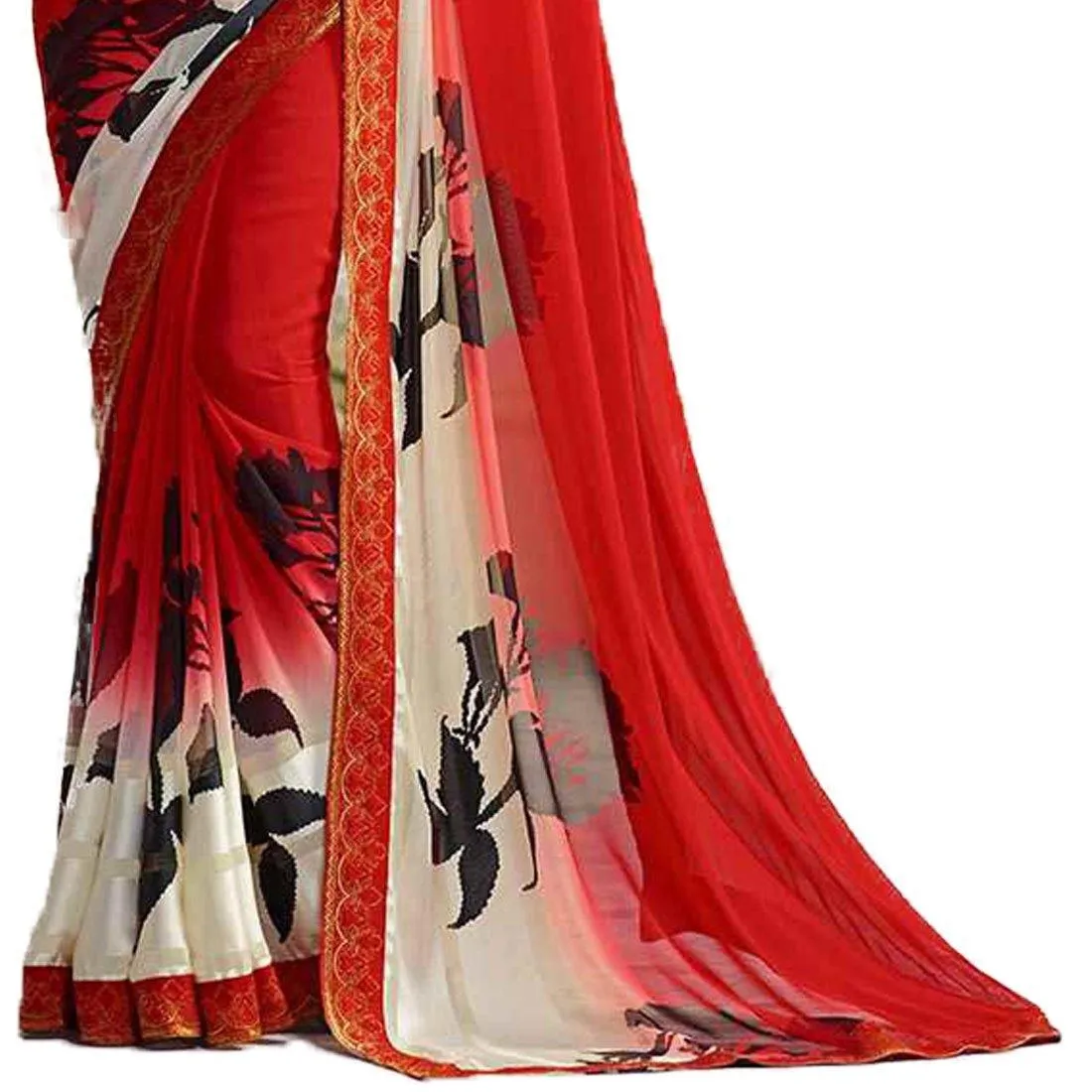 Floral Printed Georgette Saree