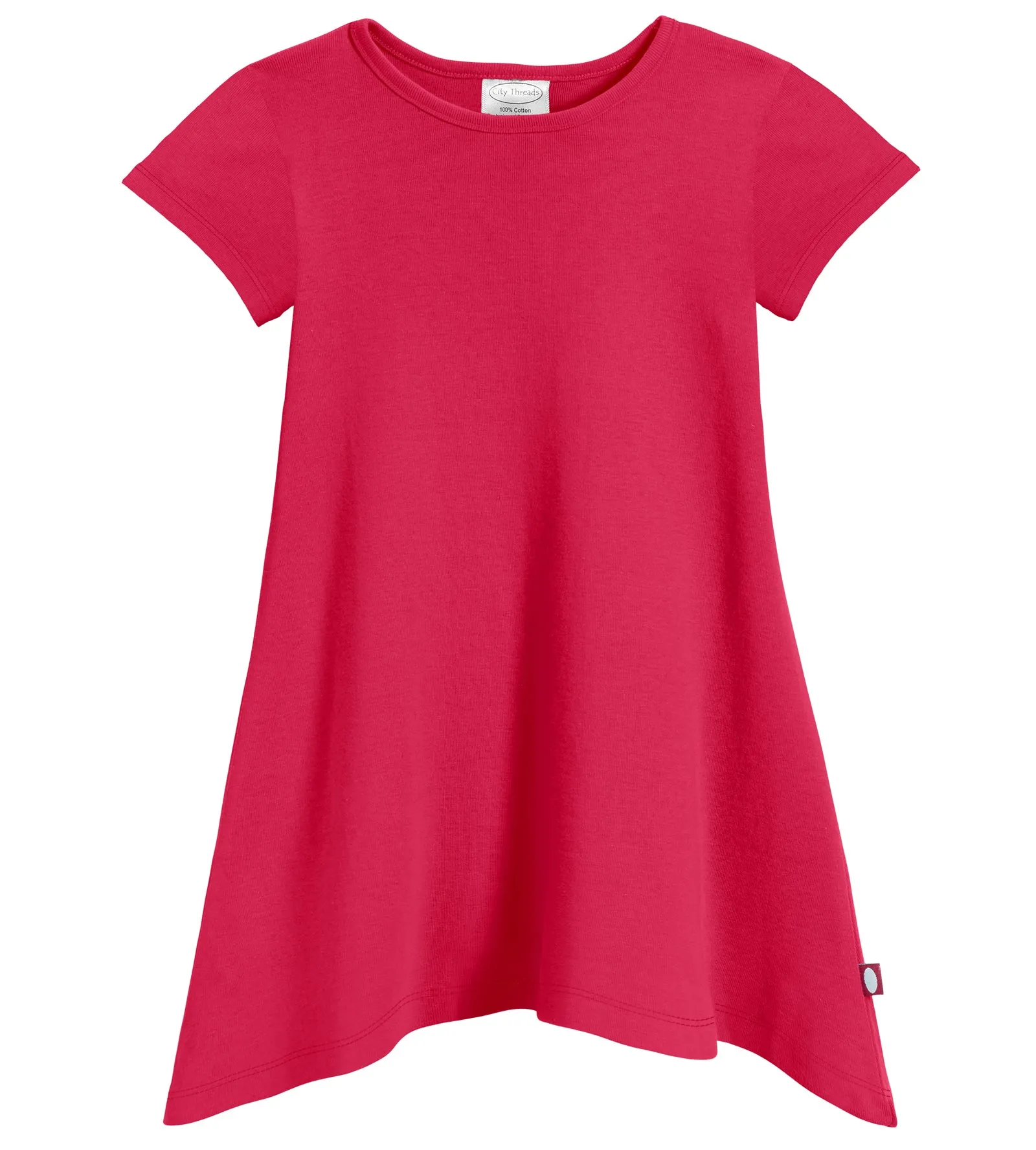Girls Soft Cotton Jersey Short Sleeve Shark Bite Tunic