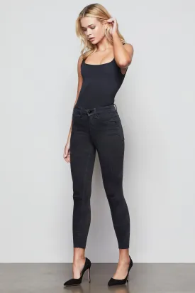 GOOD WAIST CROP W/ RAW EDGE | BLACK091
