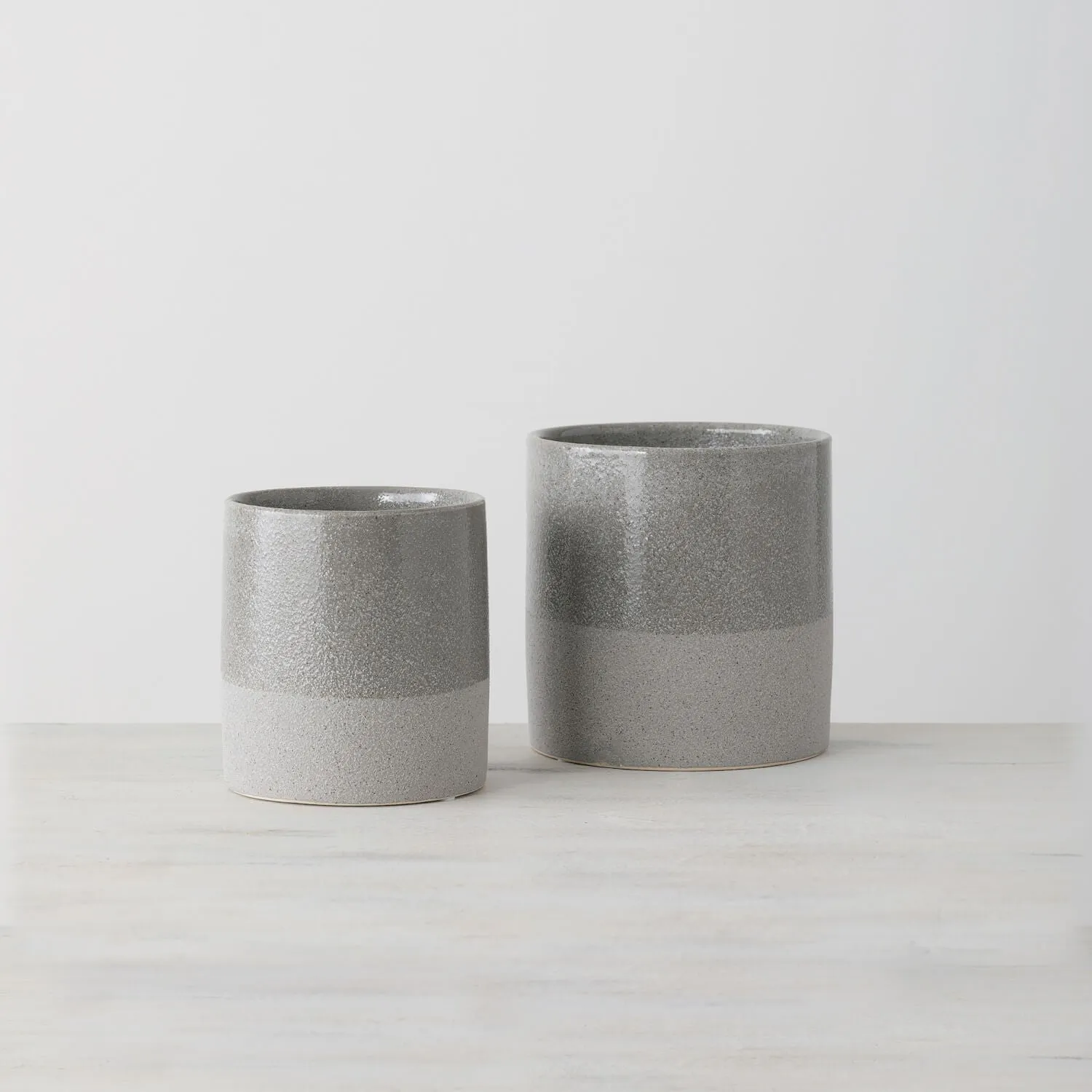 Gray Two-Tone Pots - Set of 2