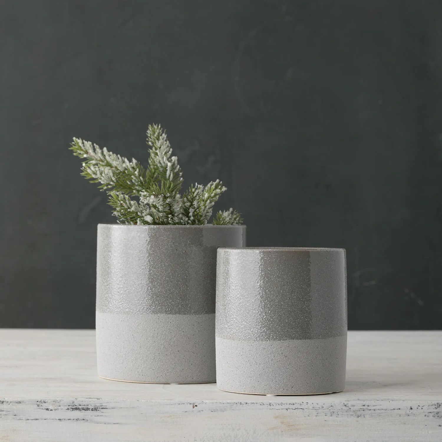 Gray Two-Tone Pots - Set of 2