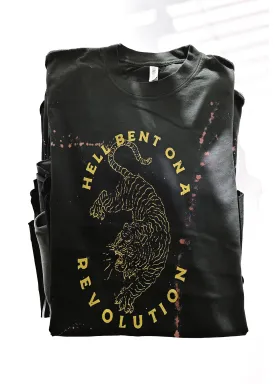 HELL BENT ON A REVOLUTION BLEACHED OUT SIDE SLIT TEE