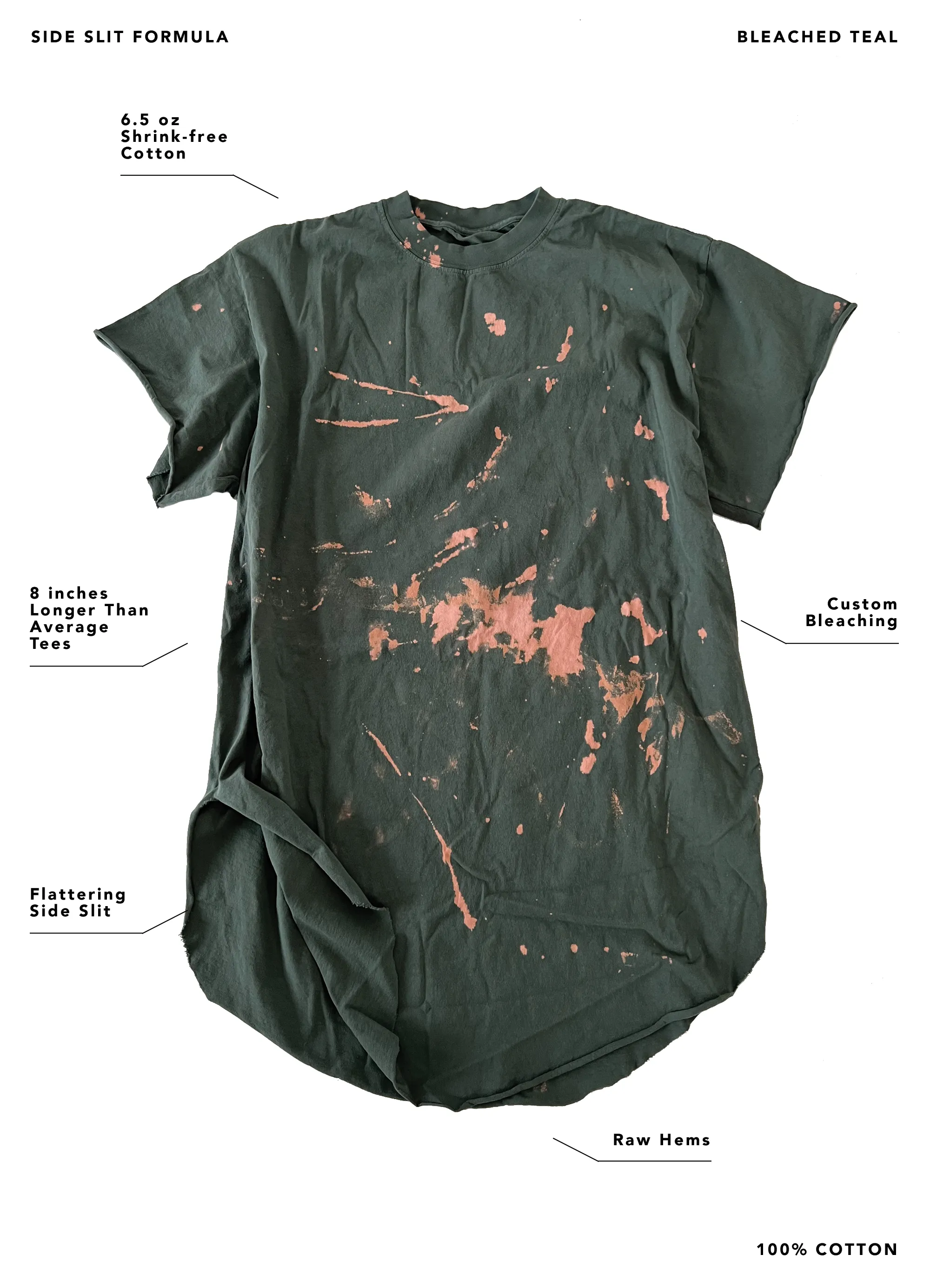 I'M COOL BUT I CRY A LOT BLEACHED OUT SIDE SLIT TEE