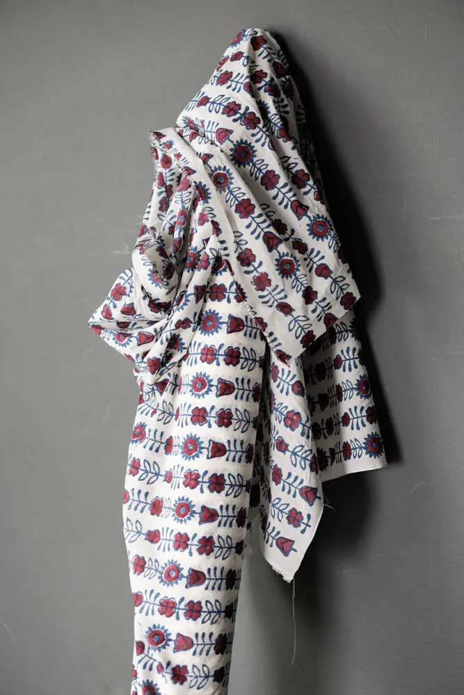 Indian Cotton / Hand Block Print / Pompon