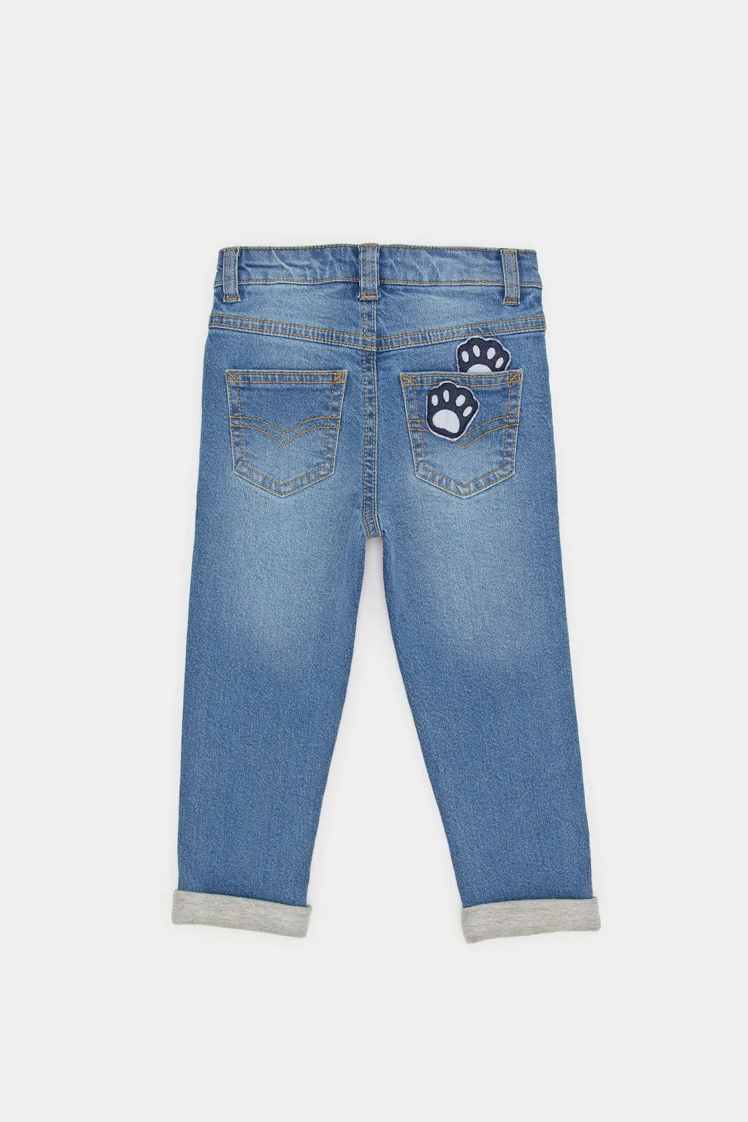 Infant Girls Blue Embroidered Jeans