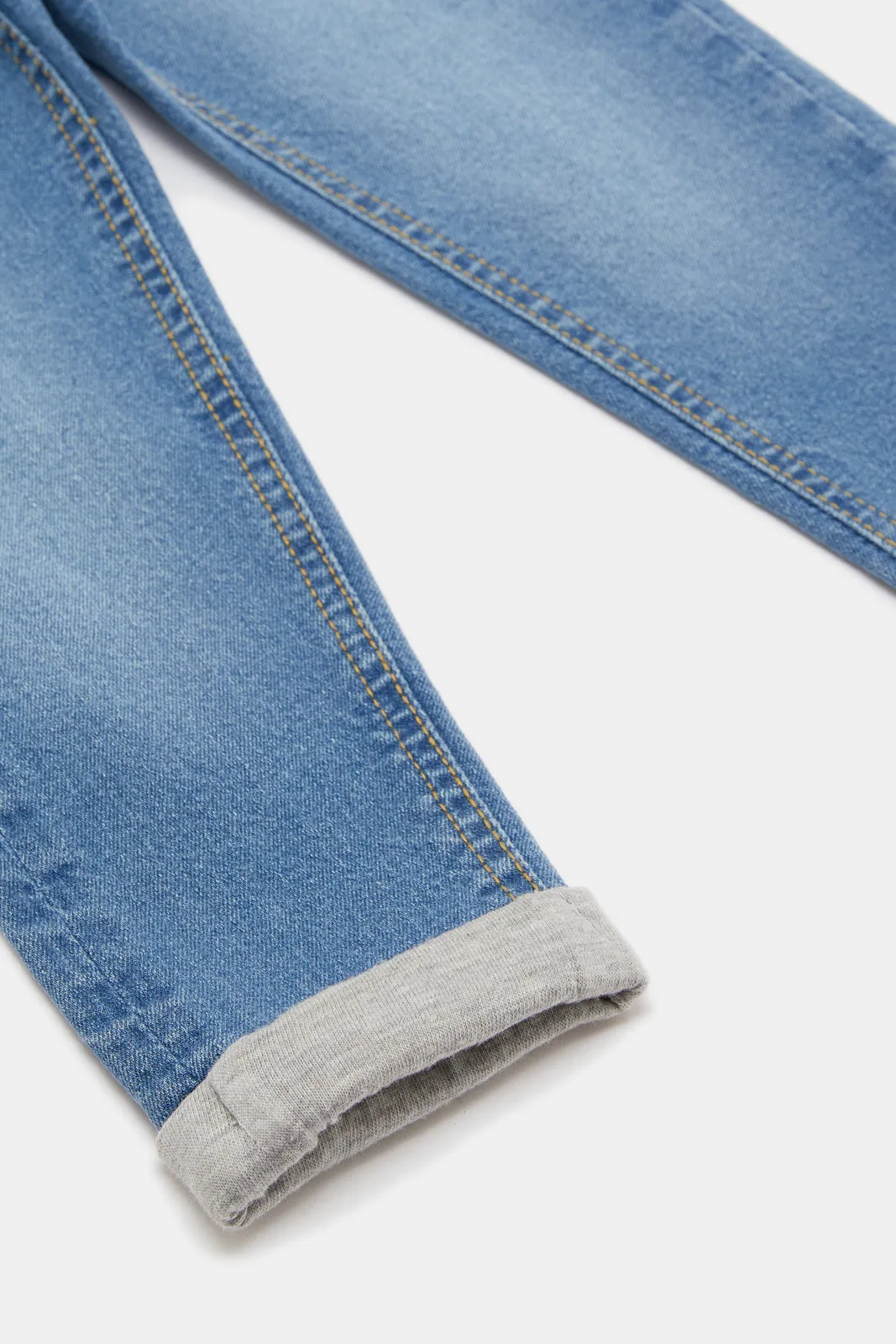 Infant Girls Blue Embroidered Jeans