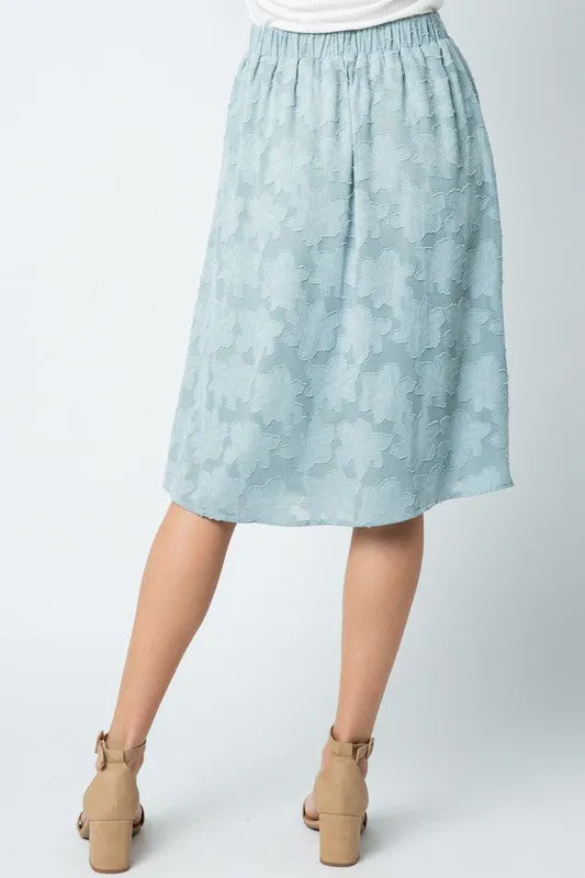 Iris Floral Skirt in Light Blue