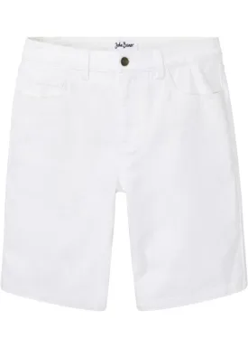 John Baner Jeanswear classic fit stretch jeans shorts, white